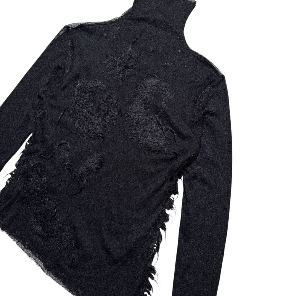 Mesh Stretch Textured Turtleneck - image 2
